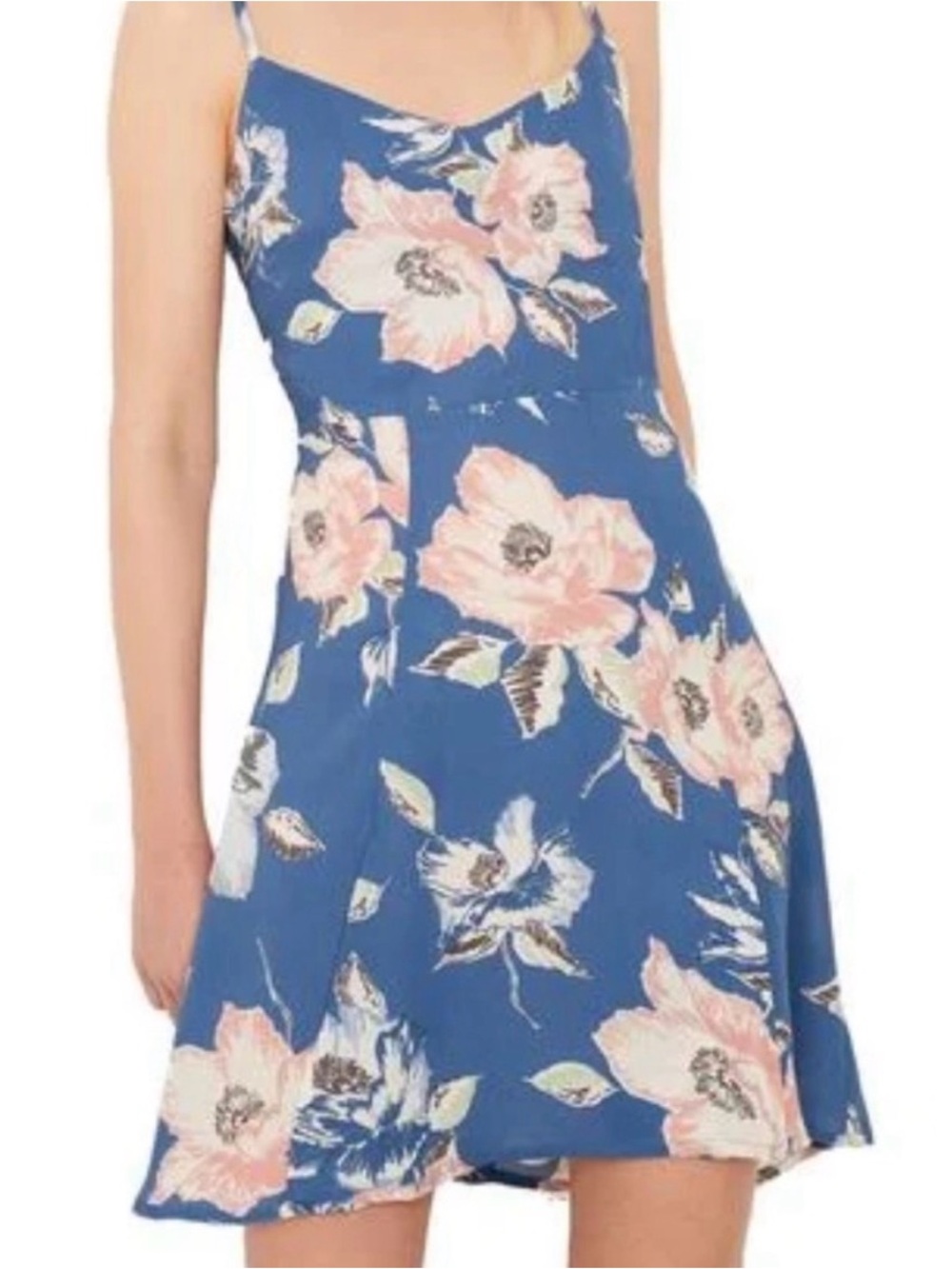 French Connection Blue Floral Mini Dress Size 0